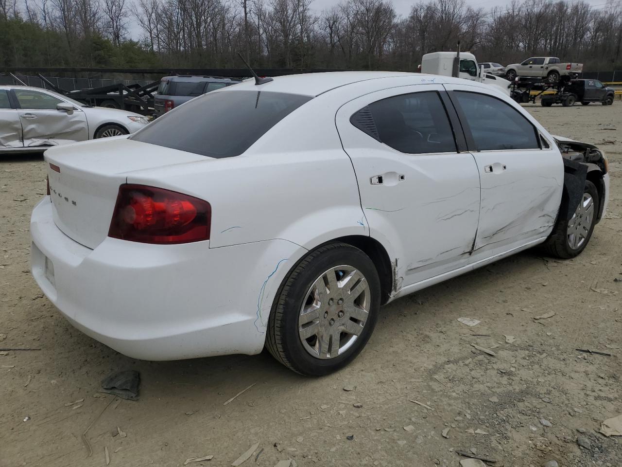2014 Dodge Avenger VIN 1C3CDZAB2EN111380 Copart auction photo, front end / side damage thumbnail 3