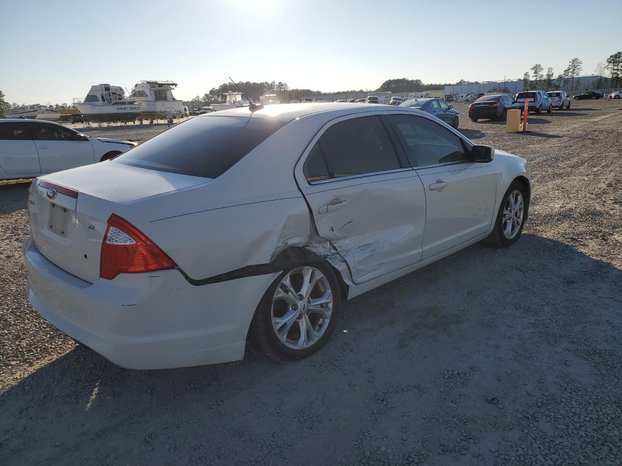 2012 Ford Fusion VIN 3FAHP0HA8CR362194 Copart auction photo, side / rear end damage thumbnail 3