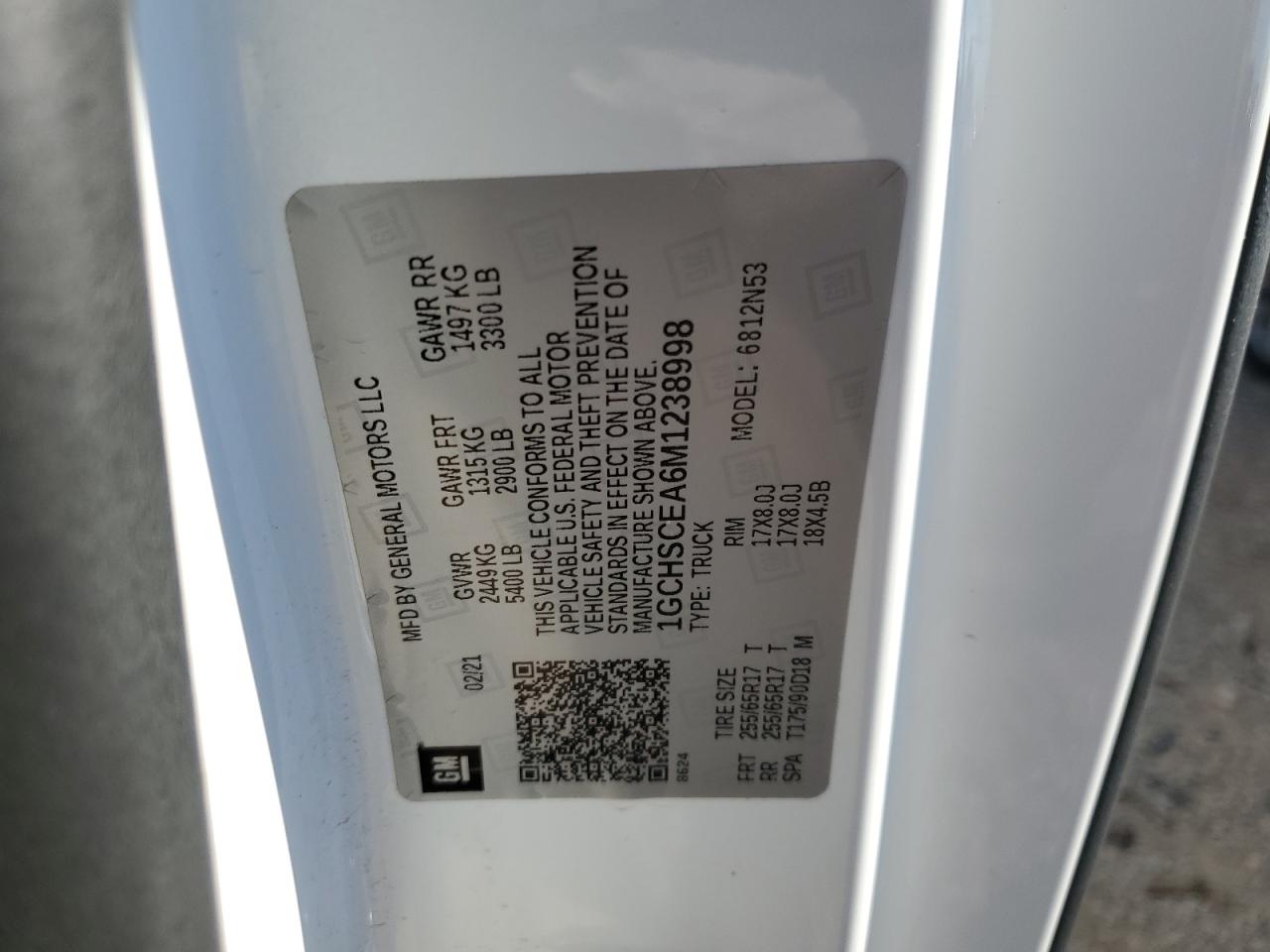 2021 Chevrolet Colorado VIN 1GCHSCEA6M1238998 Copart auction photo, normal wear damage thumbnail 12