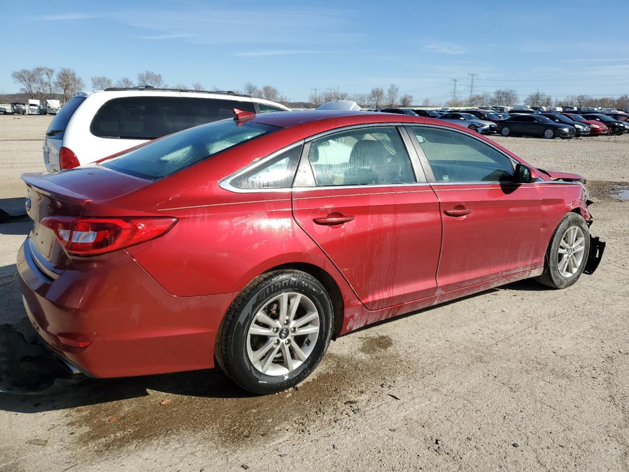 2016 Hyundai Sonata VIN 5NPE24AF9GH424462 Copart auction photo, front end / side damage thumbnail 3