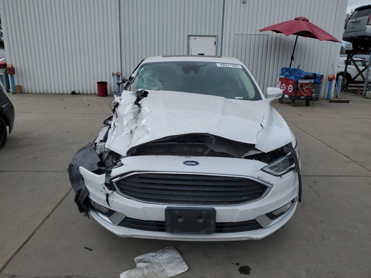 2017 Ford Fusion VIN 3FA6P0SUXHR350470 Copart auction photo, front end / side damage thumbnail 5