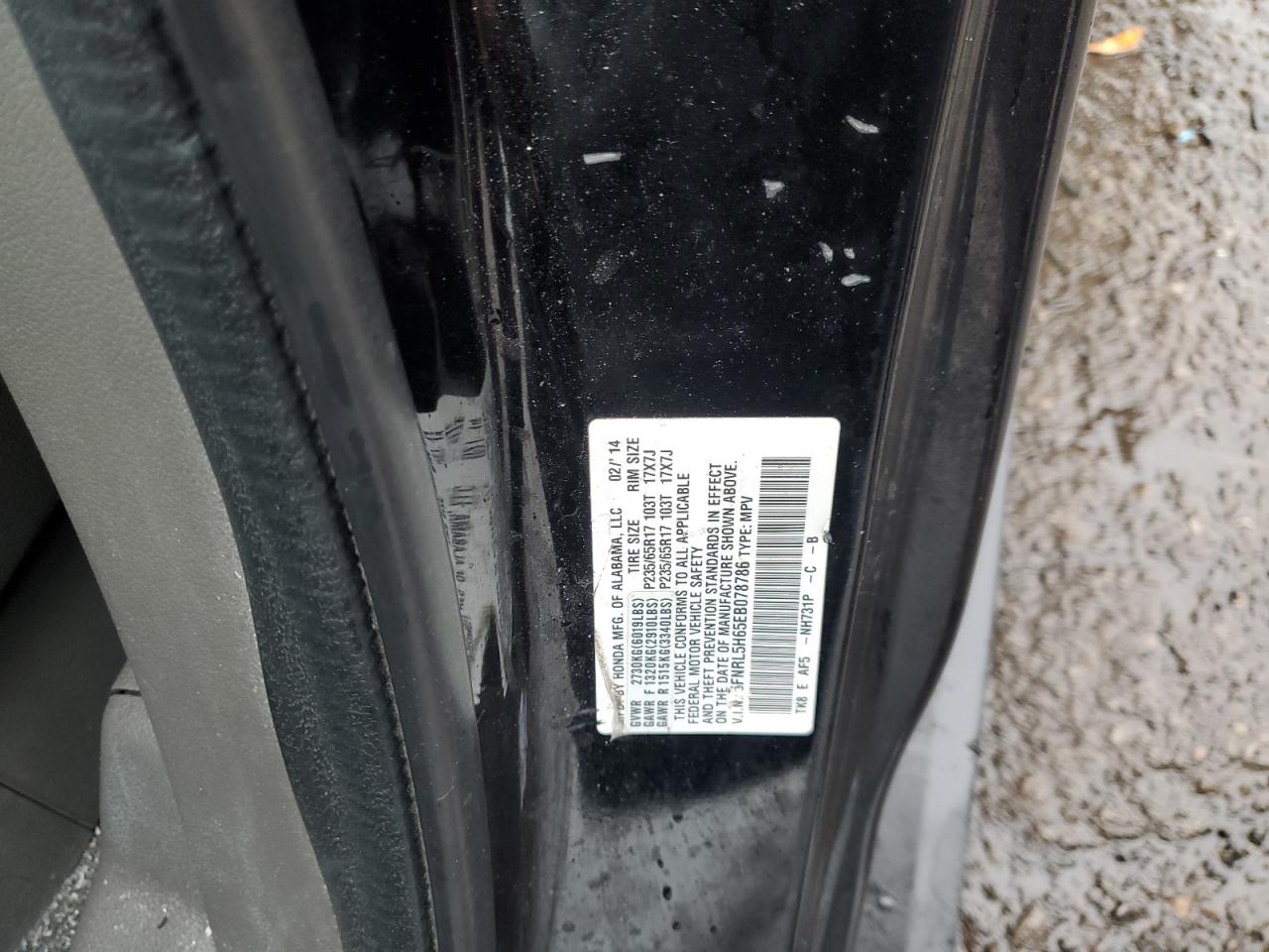 2014 Honda Odyssey VIN 5FNRL5H65EB078786 Copart auction photo, front end damage thumbnail 13