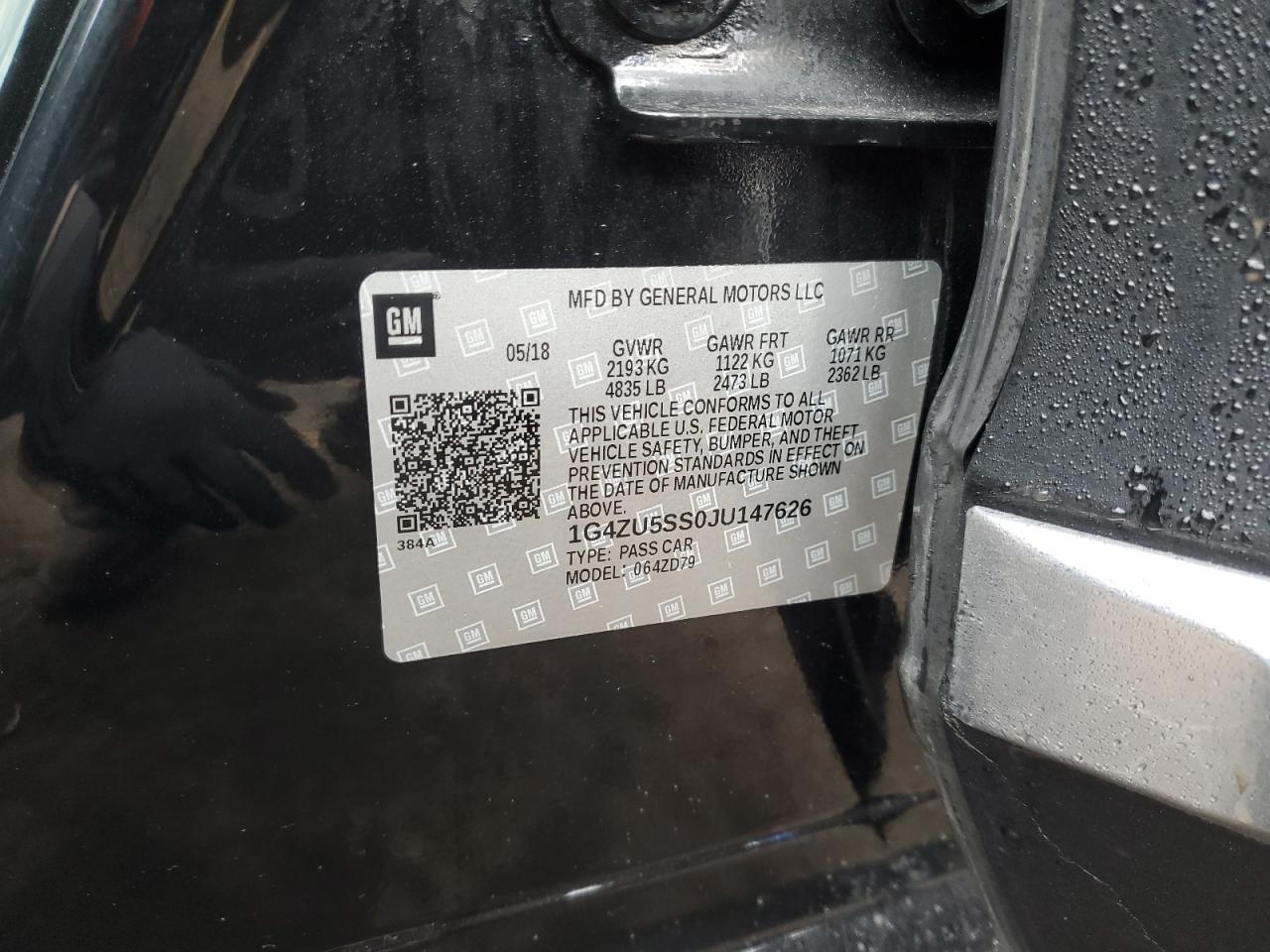 2018 Buick LaCrosse VIN 1G4ZU5SS0JU147626 Copart auction photo, rear end damage thumbnail 14
