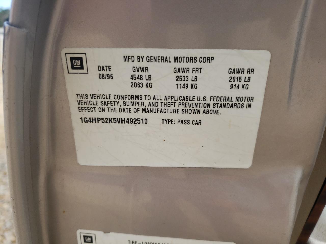 1997 Buick LeSabre VIN 1G4HP52K5VH492510 Copart auction photo, front end damage thumbnail 14