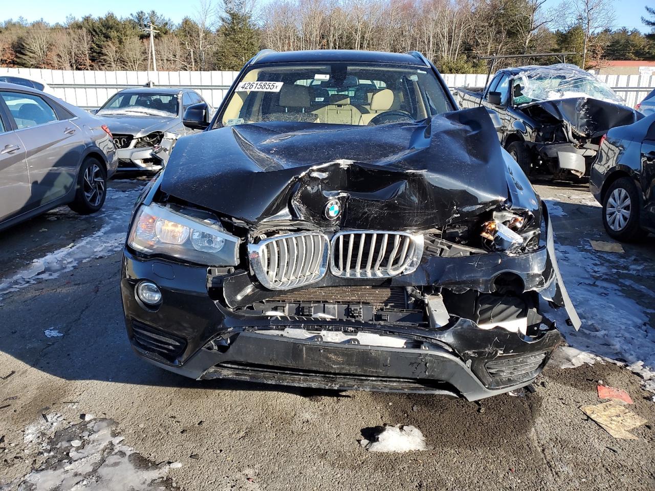 2015 BMW X3 VIN 5UXWX9C51F0D53956 Copart auction photo, front end / minor dent/scratches damage thumbnail 5
