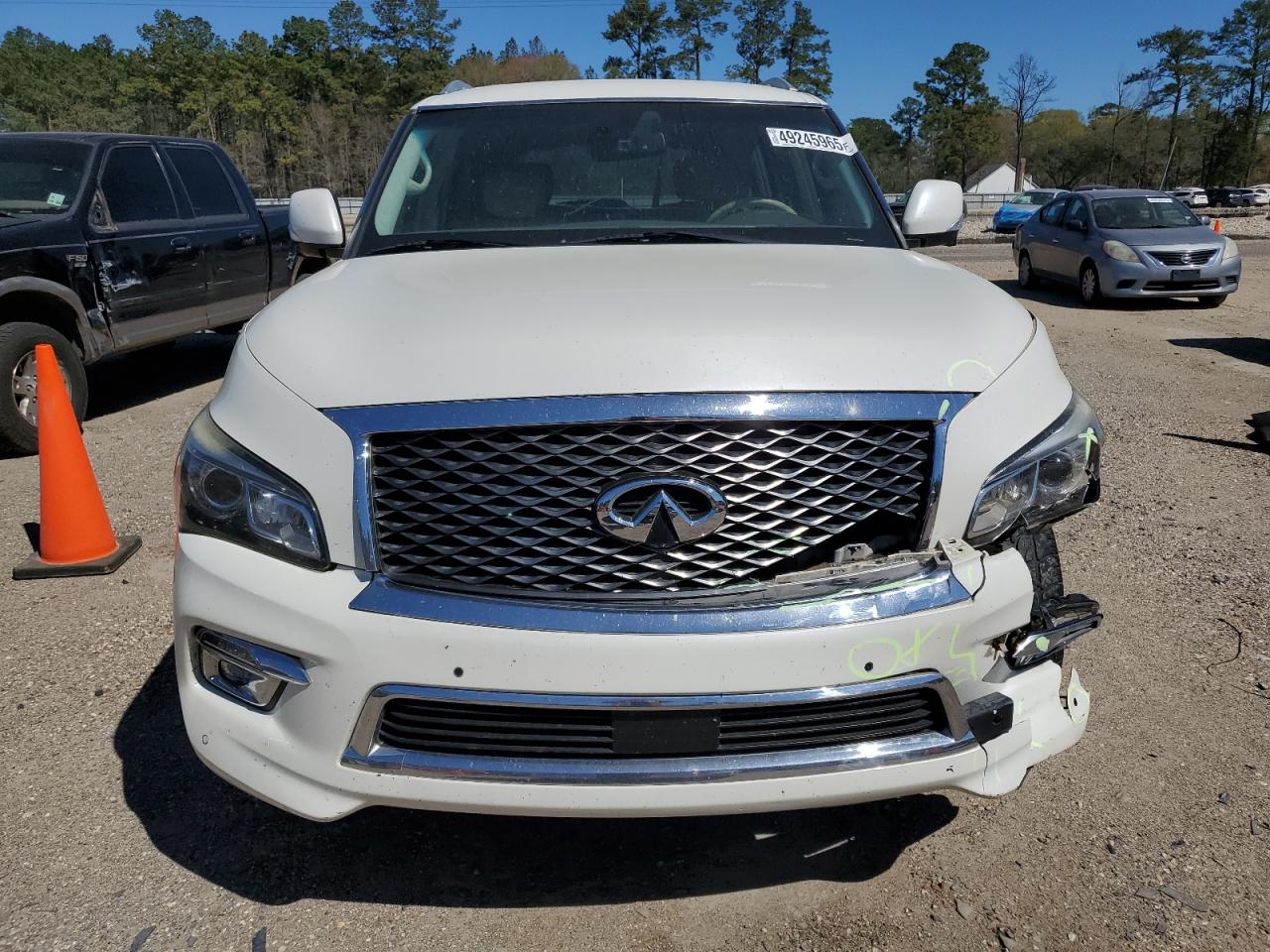 2016 Infiniti QX80 VIN JN8AZ2NF5G9612823 Copart auction photo, front end / minor dent/scratches damage thumbnail 5