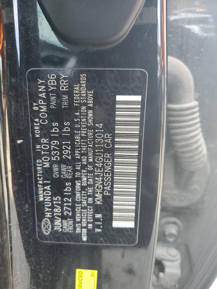 2016 Hyundai Genesis VIN KMHGN4JE4GU113014 Copart auction photo, front end damage thumbnail 14