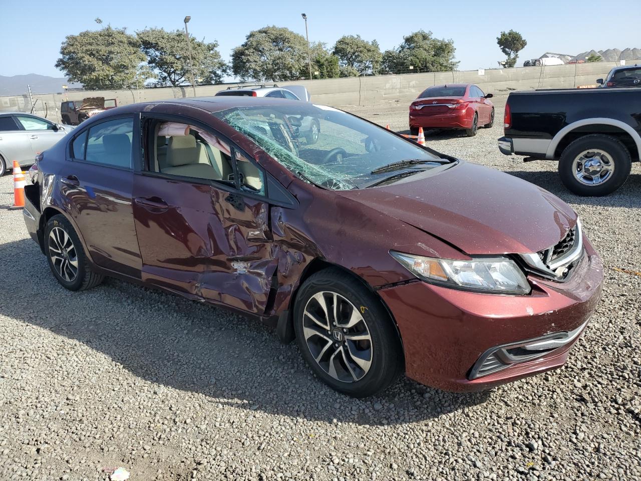 2014 Honda Civic VIN 19XFB2F82EE024408 Copart auction photo, all over damage thumbnail 4
