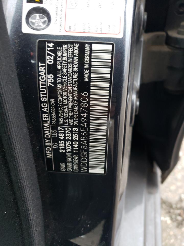 2014 Mercedes-Benz C-klasse VIN WDDGF8AB6EA947806 Copart auction photo, front end damage thumbnail 12