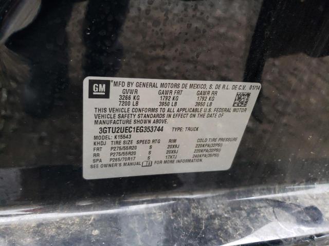 2014 GMC Sierra VIN 3GTU2UEC1EG353744 Copart auction photo, front end / minor dent/scratches damage thumbnail 12
