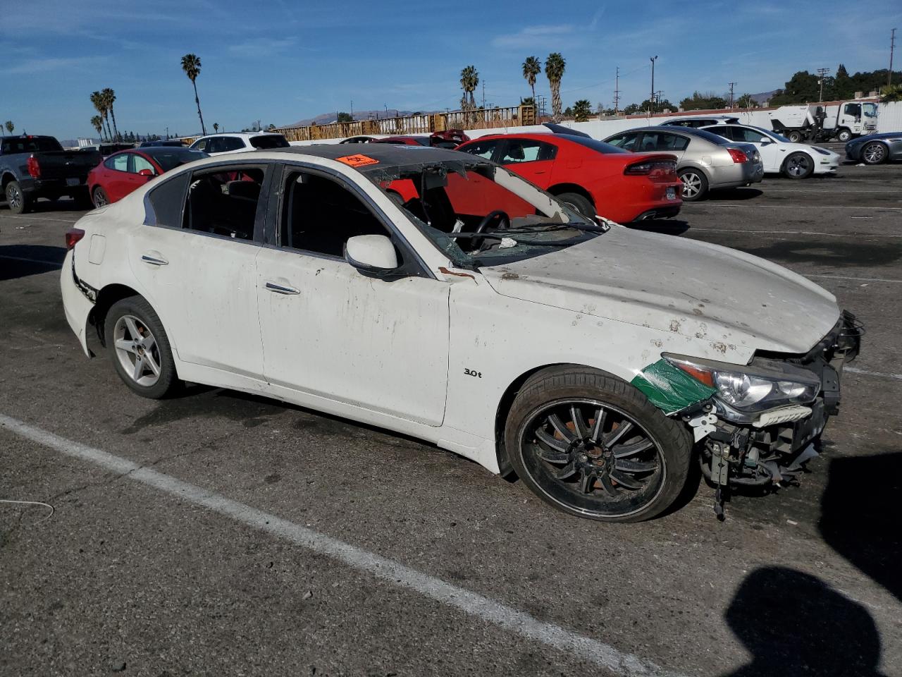 2018 Infiniti Q50 VIN JN1EV7AP1JM365330 Copart auction photo, front end / rear end damage thumbnail 4