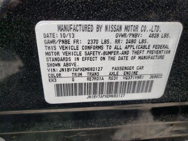 2014 Infiniti Q50 VIN JN1BV7APXEM682127 Copart auction photo, front end damage thumbnail 13