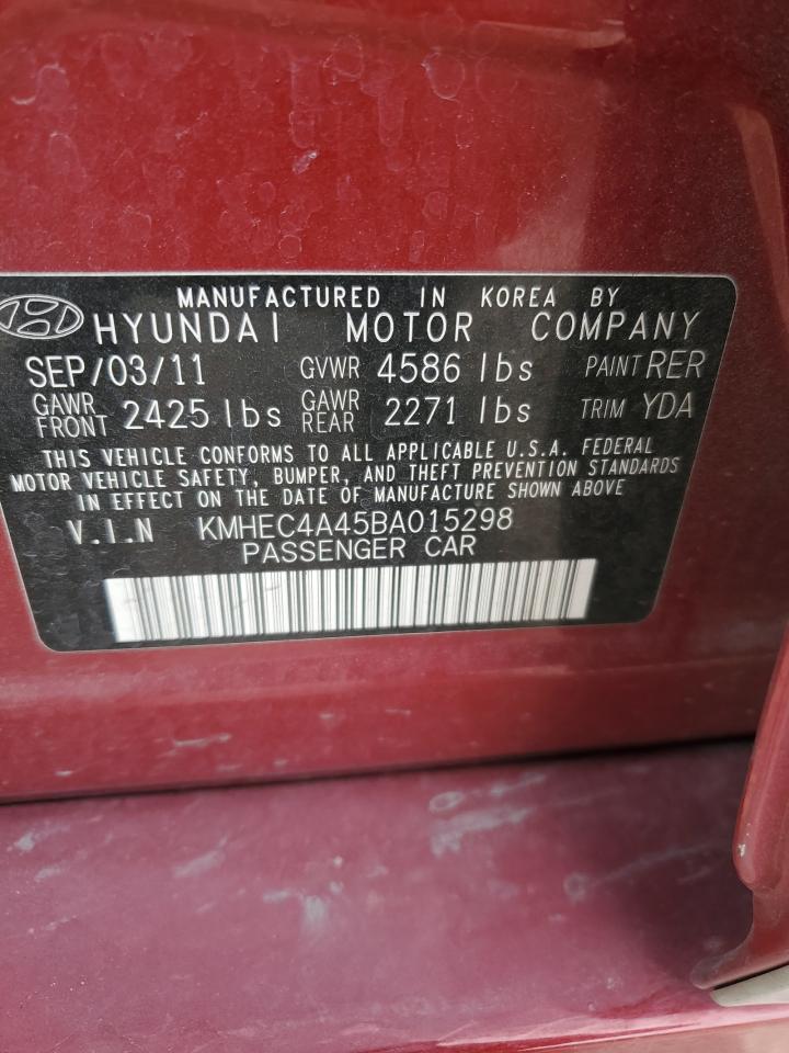 2011 Hyundai Sonata VIN KMHEC4A45BA015298 Copart auction photo, undercarriage damage thumbnail 14