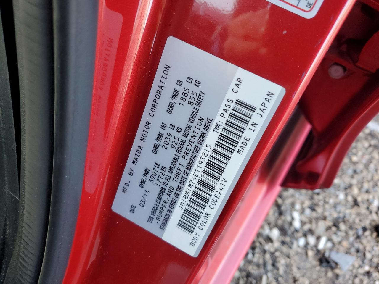 2014 Mazda 3 VIN JM1BM1M74E1193815 Copart auction photo, front end / minor dent/scratches damage thumbnail 12