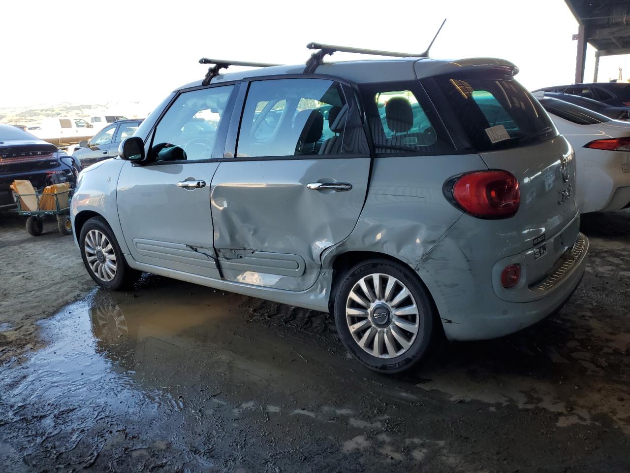 2014 Fiat 500 VIN ZFBCFABH7EZ020773 Copart auction photo, side / undercarriage damage thumbnail 2