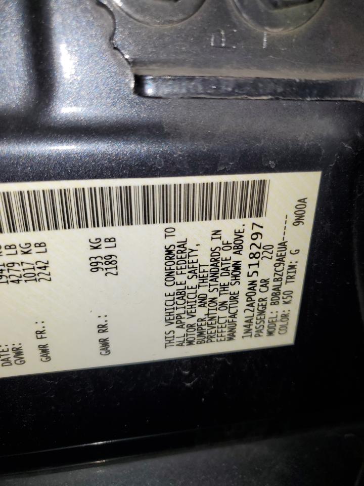2010 Nissan Altima VIN 1N4AL2AP0AN518297 Copart auction photo, front end damage thumbnail 12