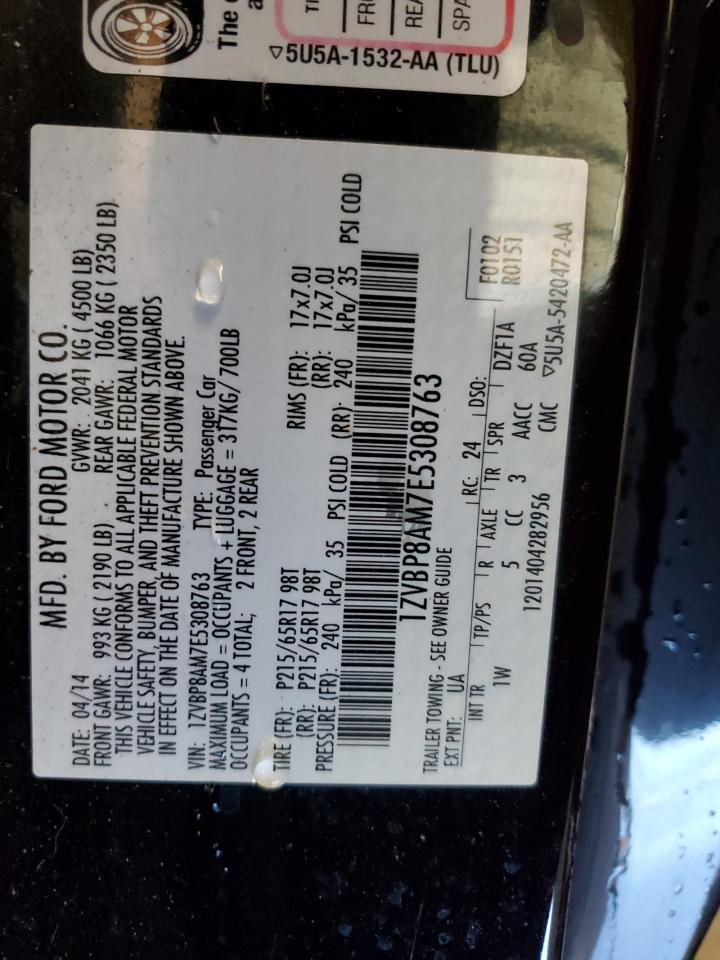 2014 Ford Mustang VIN 1ZVBP8AM7E5308763 Copart auction photo, front end / minor dent/scratches damage thumbnail 12