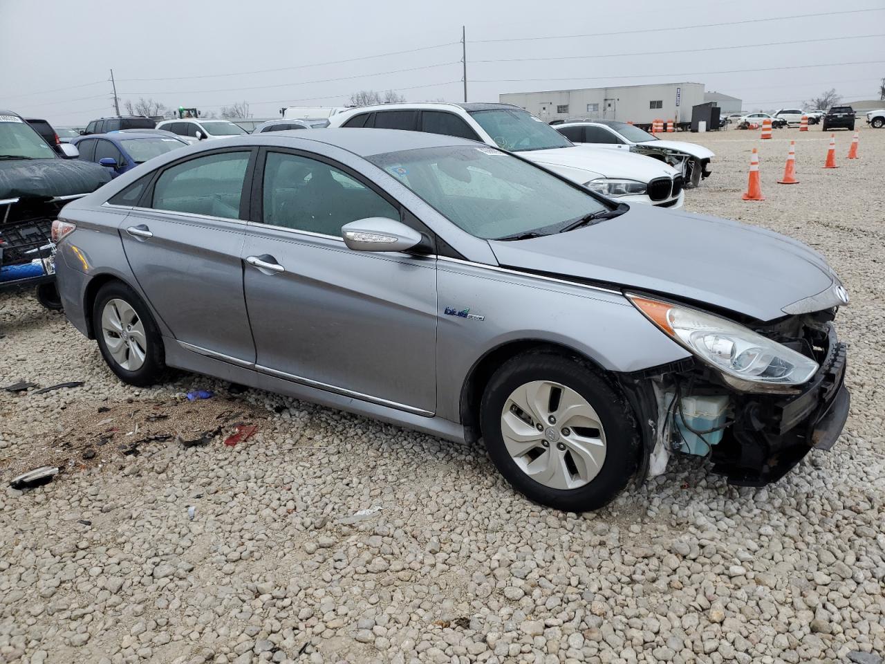 2015 Hyundai Sonata VIN KMHEC4A42FA128289 Copart auction photo, front end / side damage thumbnail 4