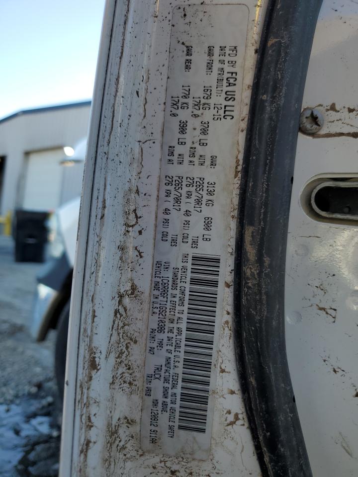 2016 RAM 1500 VIN 1C6RR6FT1GS210386 Copart auction photo, rollover damage thumbnail 13