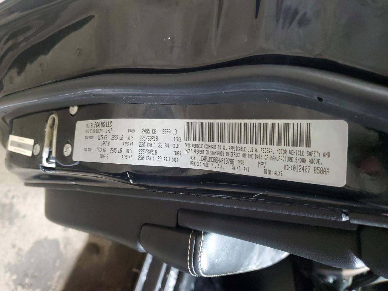2017 Jeep Grand Cherokee VIN 1C4PJMDB8HW618786 Copart auction photo, front end damage thumbnail 14