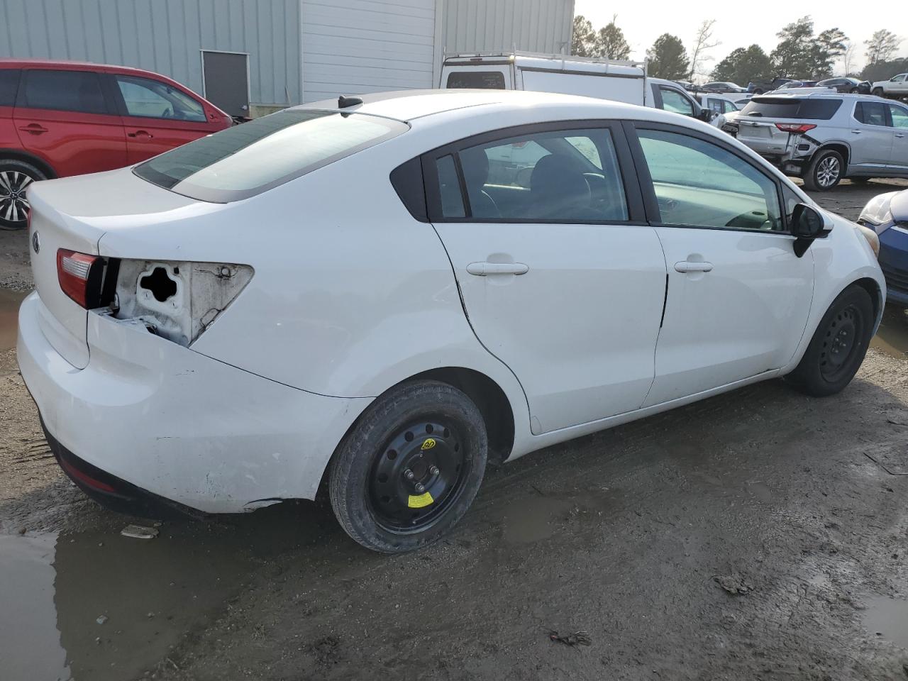 2013 KIA Rio VIN KNADM4A33D6240696 Copart auction photo, rear end / minor dent/scratches damage thumbnail 3