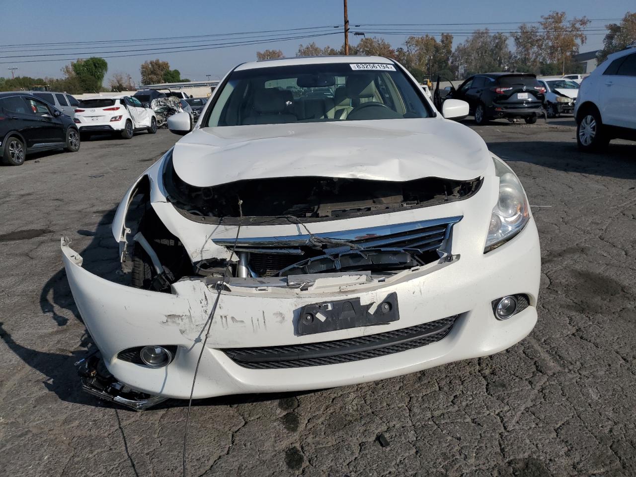 2013 Infiniti G VIN JN1CV6AP2DM726232 Copart auction photo, front end damage thumbnail 5