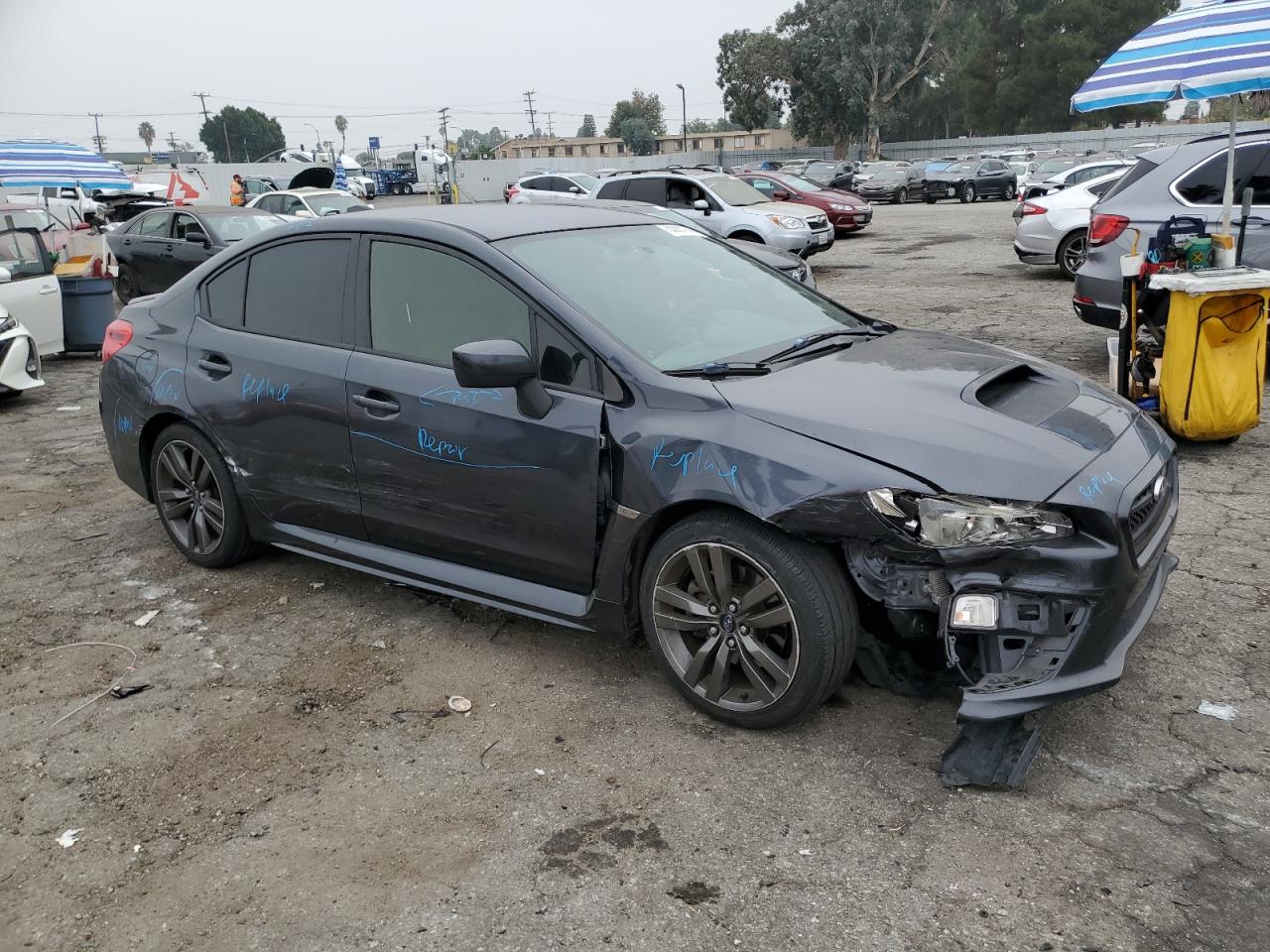 2016 Subaru WRX VIN JF1VA1B63G9812205 Copart auction photo, undercarriage / front end damage thumbnail 4