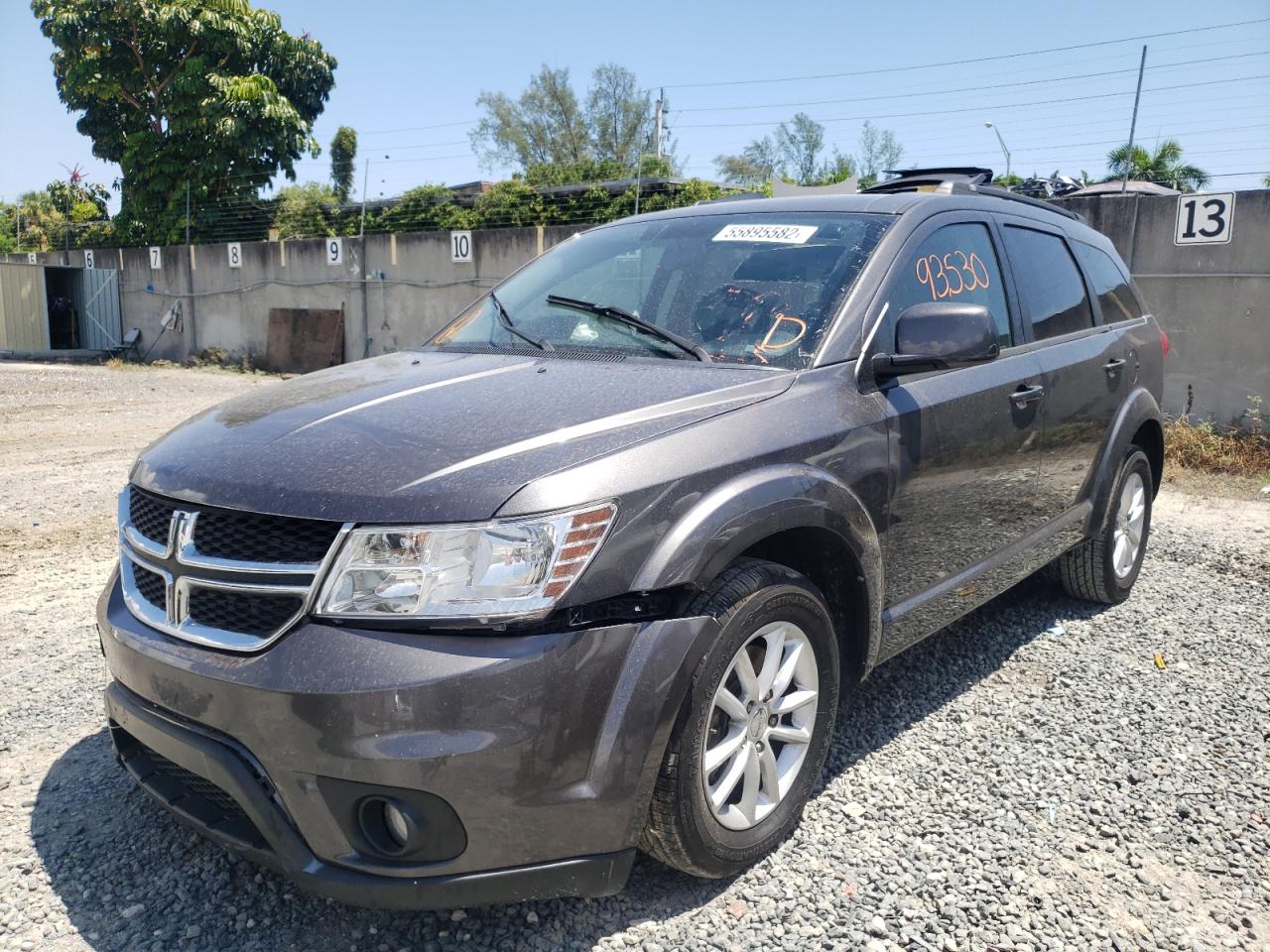 2014 Dodge Journey VIN 3C4PDCBGXET210713 Copart auction photo, front end / side damage thumbnail 2