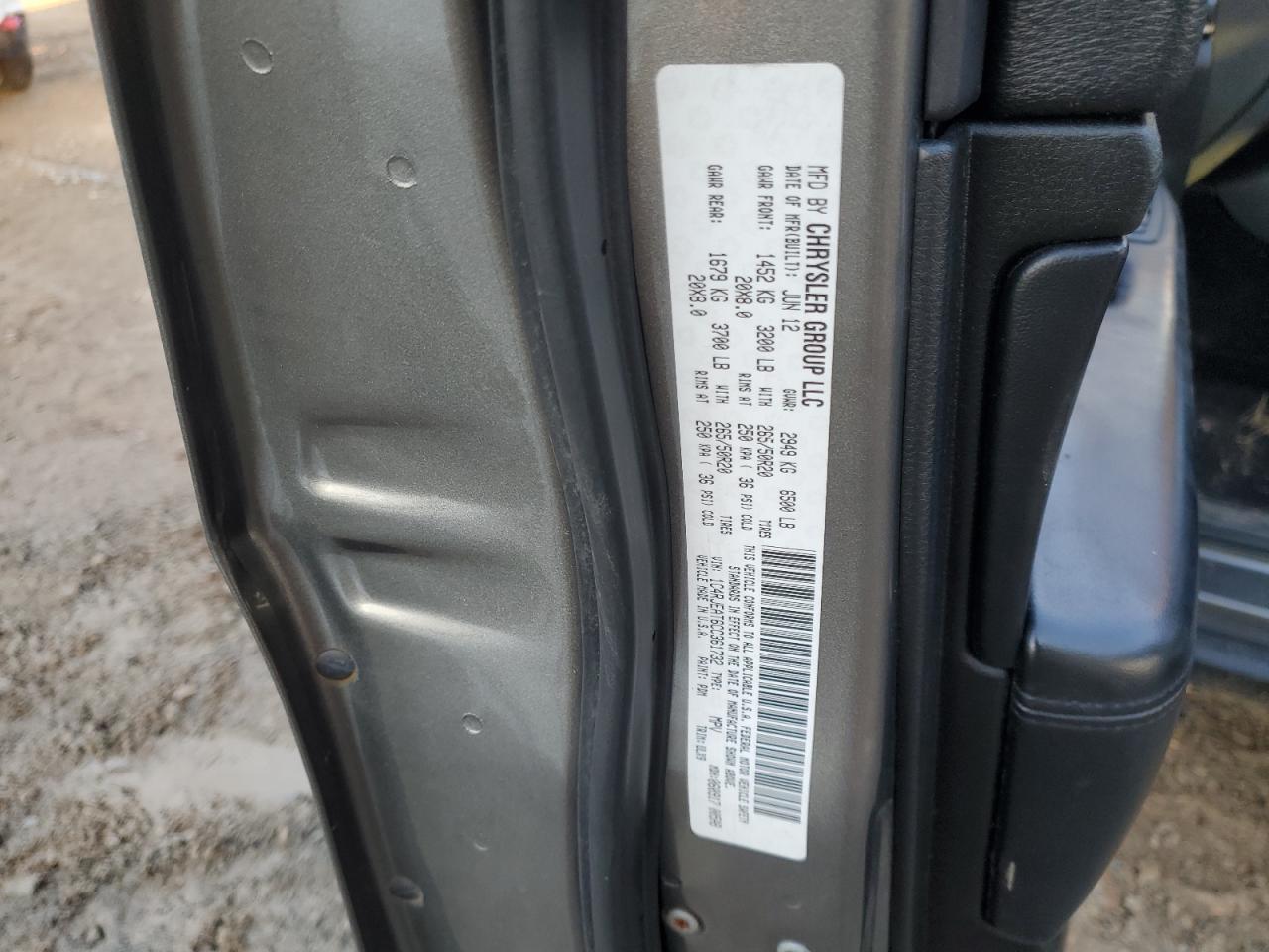 2012 Jeep Grand Cherokee VIN 1C4RJEAT6CC361732 Copart auction photo, front end / side damage thumbnail 15