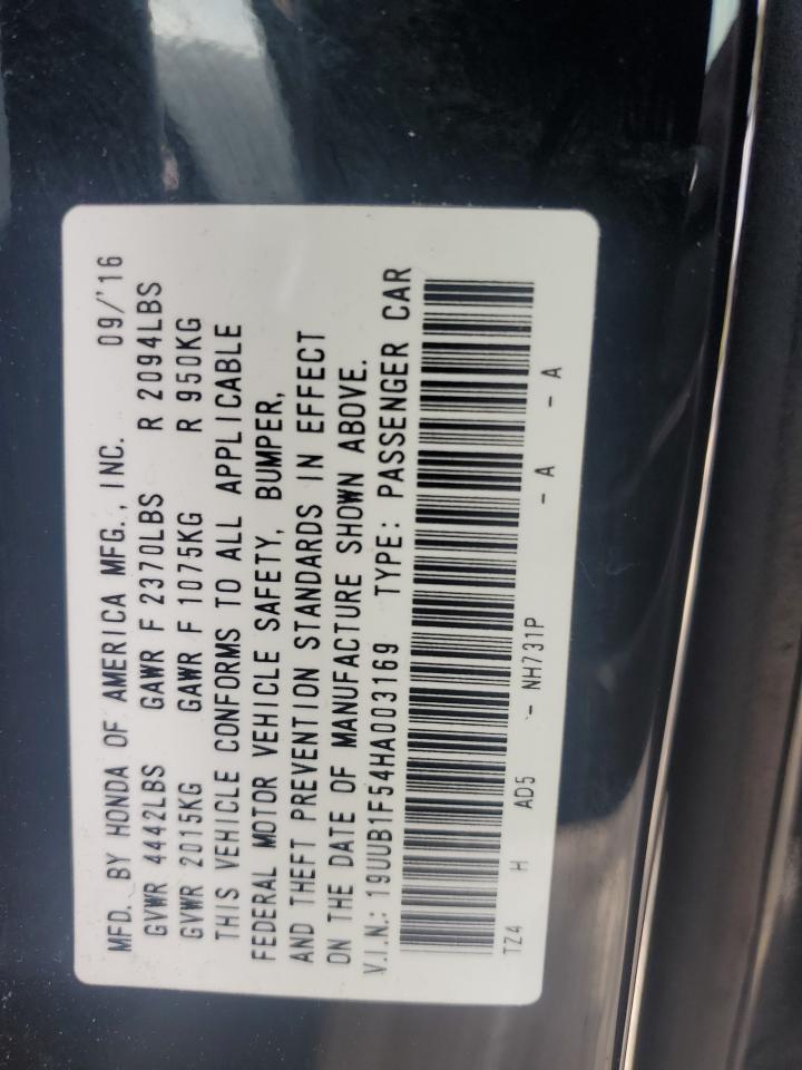 2017 Acura TLX VIN 19UUB1F54HA003169 Copart auction photo, rear end damage thumbnail 14
