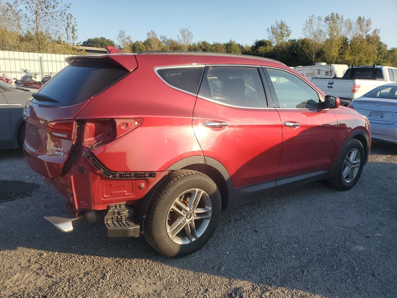 2017 Hyundai Santa Fe VIN 5XYZUDL89HG394054 Copart auction photo, rear end / minor dent/scratches damage thumbnail 3