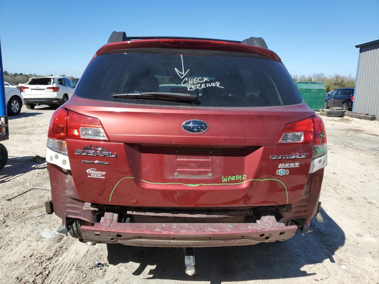 2013 Subaru Outback VIN 4S4BRBBC8D3322919 Copart auction photo, rear end damage thumbnail 6
