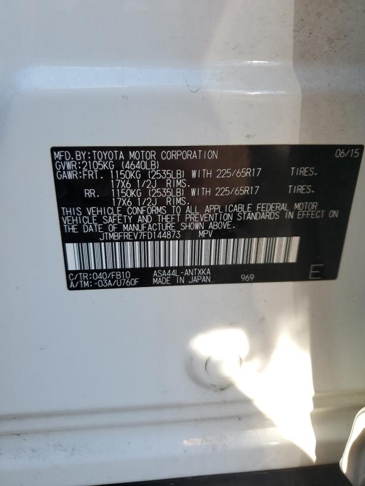 2015 Toyota RAV 4 VIN JTMBFREV7FD144873 Copart auction photo, front end damage thumbnail 13