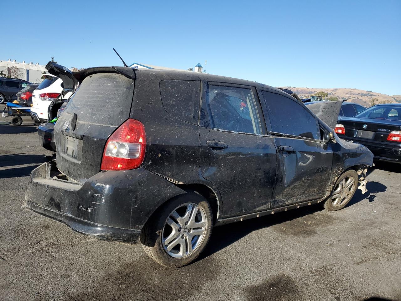 2008 Honda Fit VIN JHMGD38618S060834 Copart auction photo, all over damage thumbnail 3