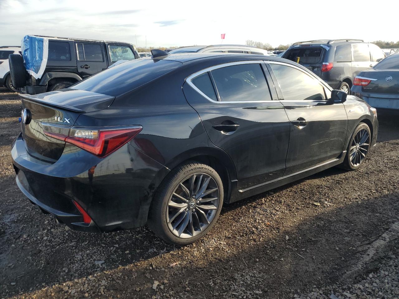 2020 Acura ILX VIN 19UDE2F89LA003197 Copart auction photo, side / front end damage thumbnail 3