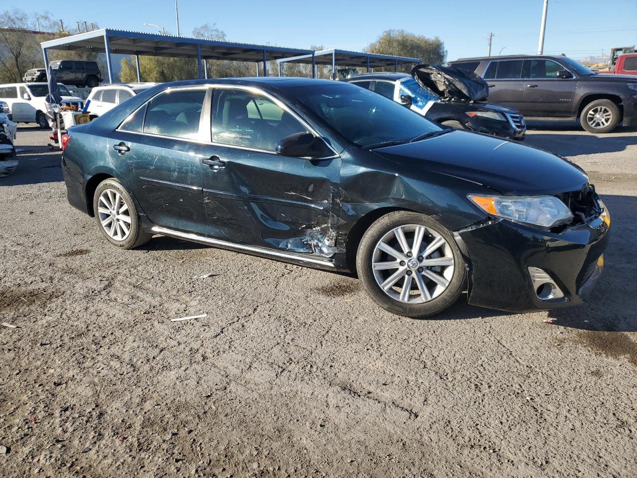 2014 Toyota Camry VIN 4T4BF1FK7ER385094 Copart auction photo, side / front end damage thumbnail 4