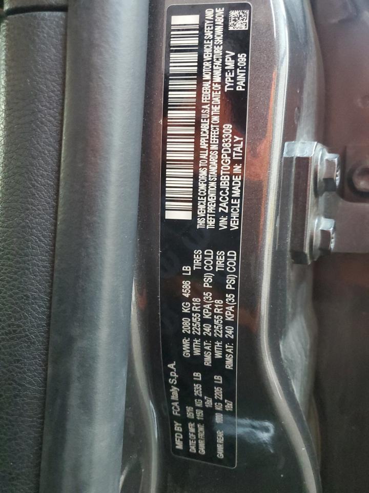 2016 Jeep Renegade VIN ZACCJBBT0GPD83309 Copart auction photo, front end damage thumbnail 13