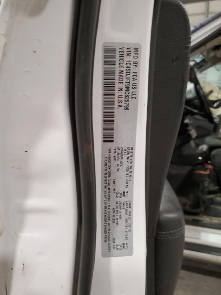 2021 Dodge Durango VIN 1C4SDJFT9MC825799 Copart auction photo, front end / side damage thumbnail 13