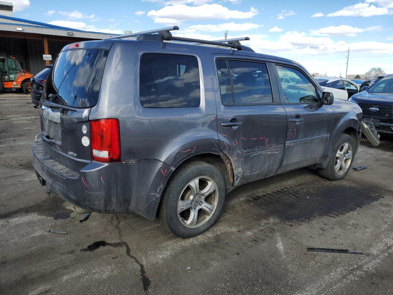 2014 Honda Pilot VIN 5FNYF4H50EB005362 Copart auction photo, all over / hail damage thumbnail 3