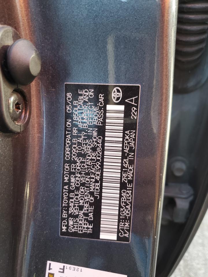 2009 Toyota Corolla VIN JTDBL40E99J028440 Copart auction photo, front end damage thumbnail 12