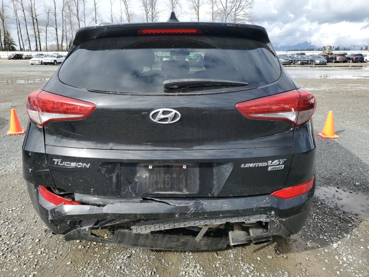 2017 Hyundai Tucson VIN KM8J3CA27HU513517 Copart auction photo, rear end damage thumbnail 6