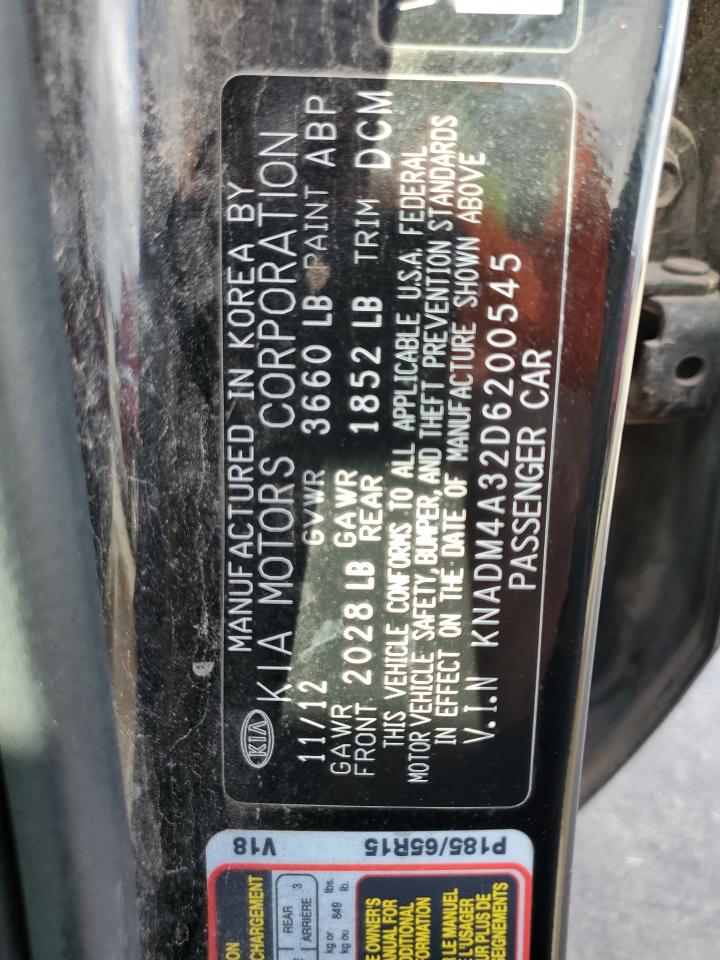 2013 KIA Rio VIN KNADM4A32D6200545 Copart auction photo, all over damage thumbnail 13