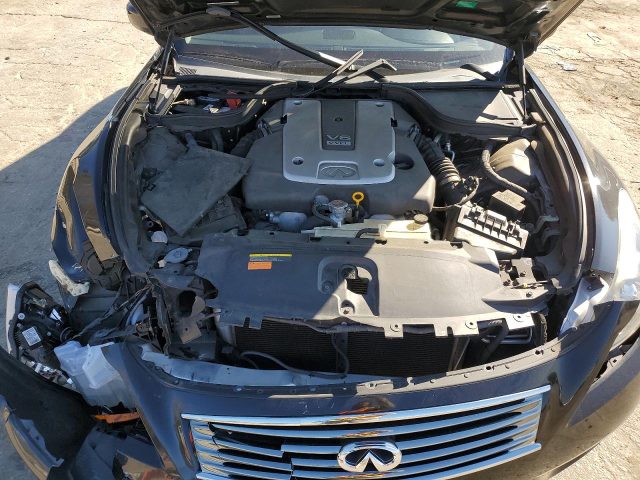 2012 Infiniti G VIN JN1CV6FE8CM202721 Copart auction photo, front end damage thumbnail 11