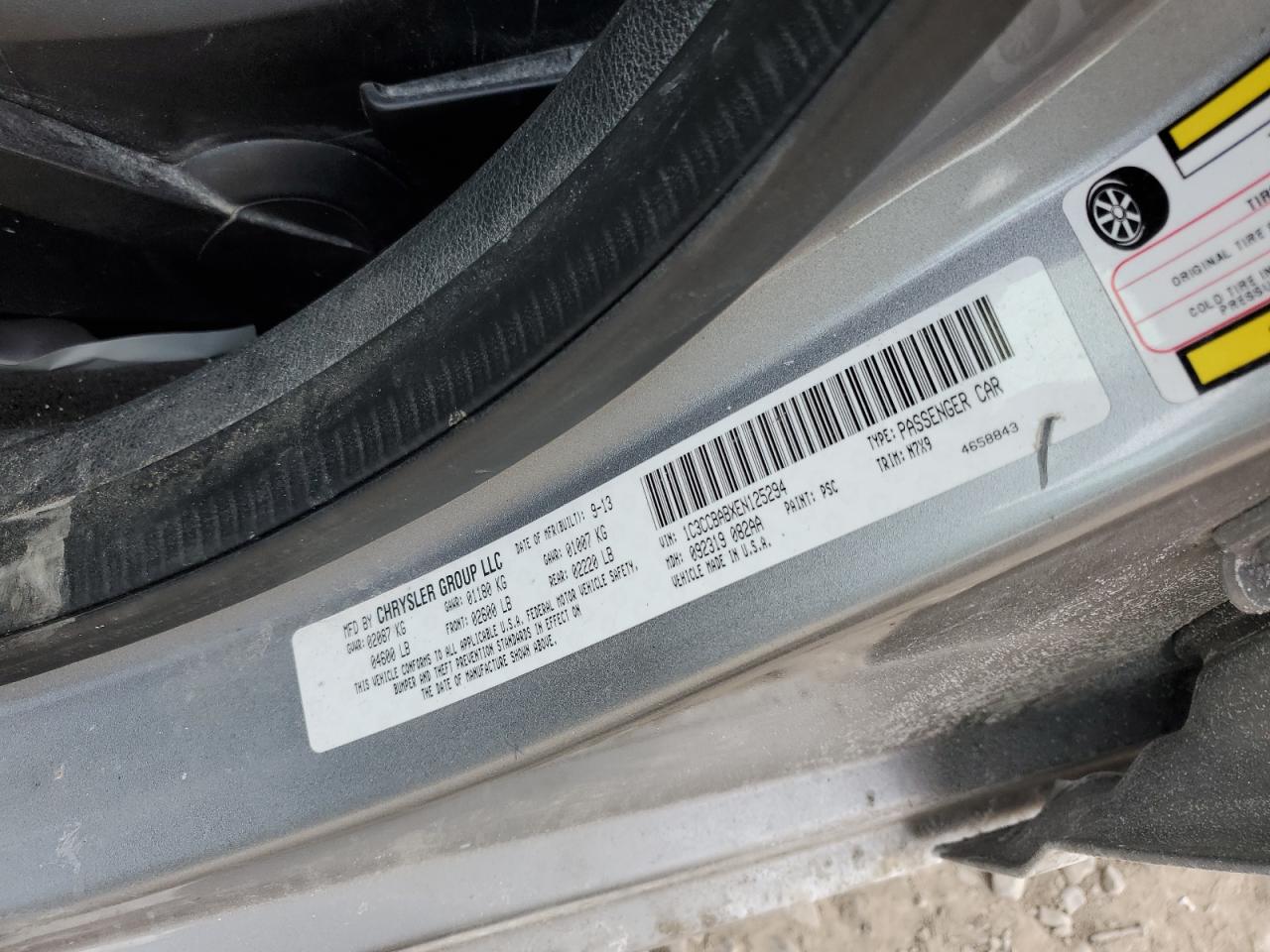 2014 Chrysler 200 VIN 1C3CCBABXEN125294 Copart auction photo, front end damage thumbnail 13