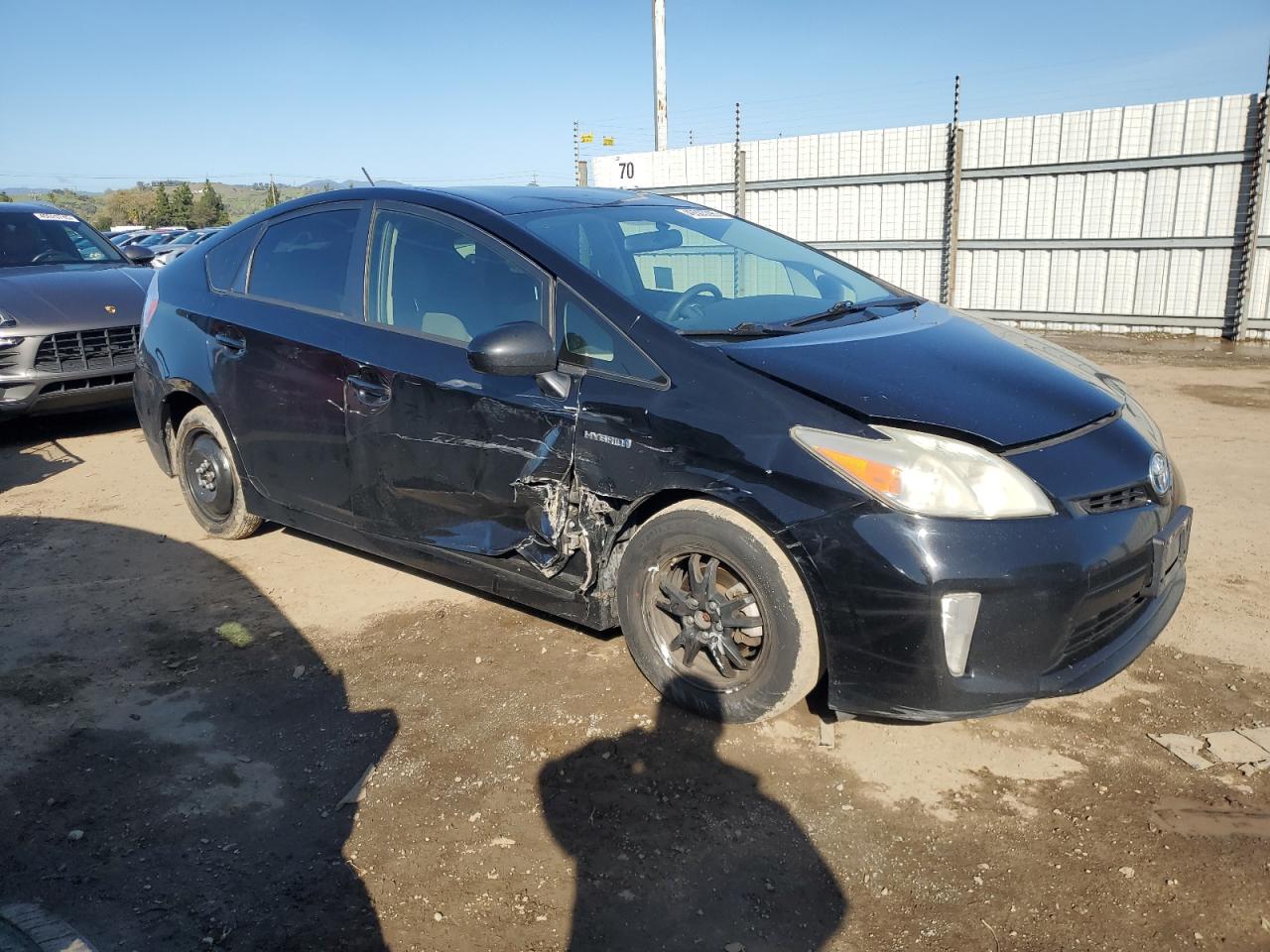 2014 Toyota Prius VIN JTDKN3DU7E1760758 Copart auction photo, side / rear end damage thumbnail 4