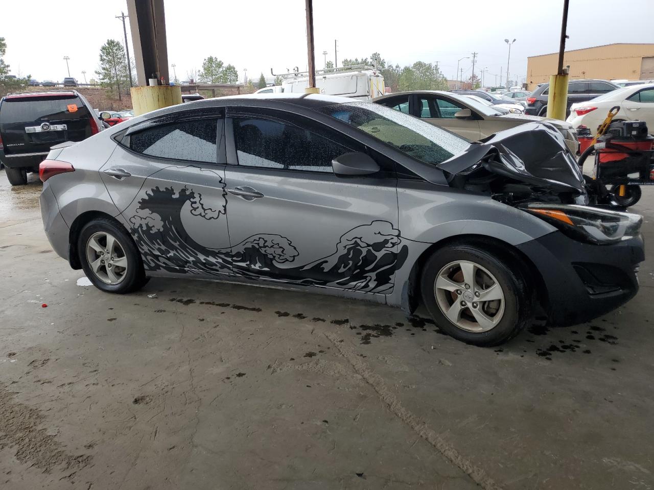 2014 Hyundai Elantra VIN KMHDH4AE5EU210066 Copart auction photo, front end damage thumbnail 4