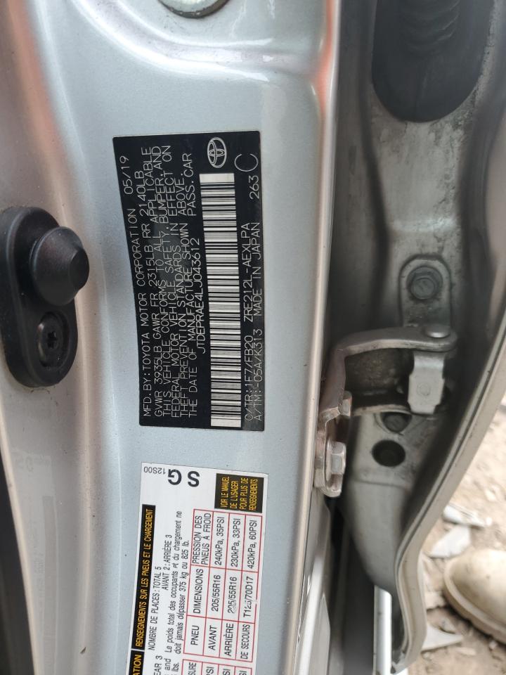 2020 Toyota Corolla VIN JTDEPRAE4LJ043612 Copart auction photo, front end / side damage thumbnail 15