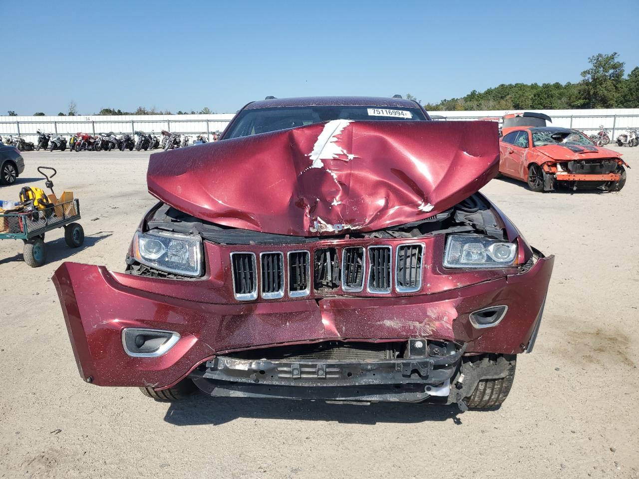 2016 Jeep Grand Cherokee VIN 1C4RJEBG6GC336191 Copart auction photo, front end damage thumbnail 5