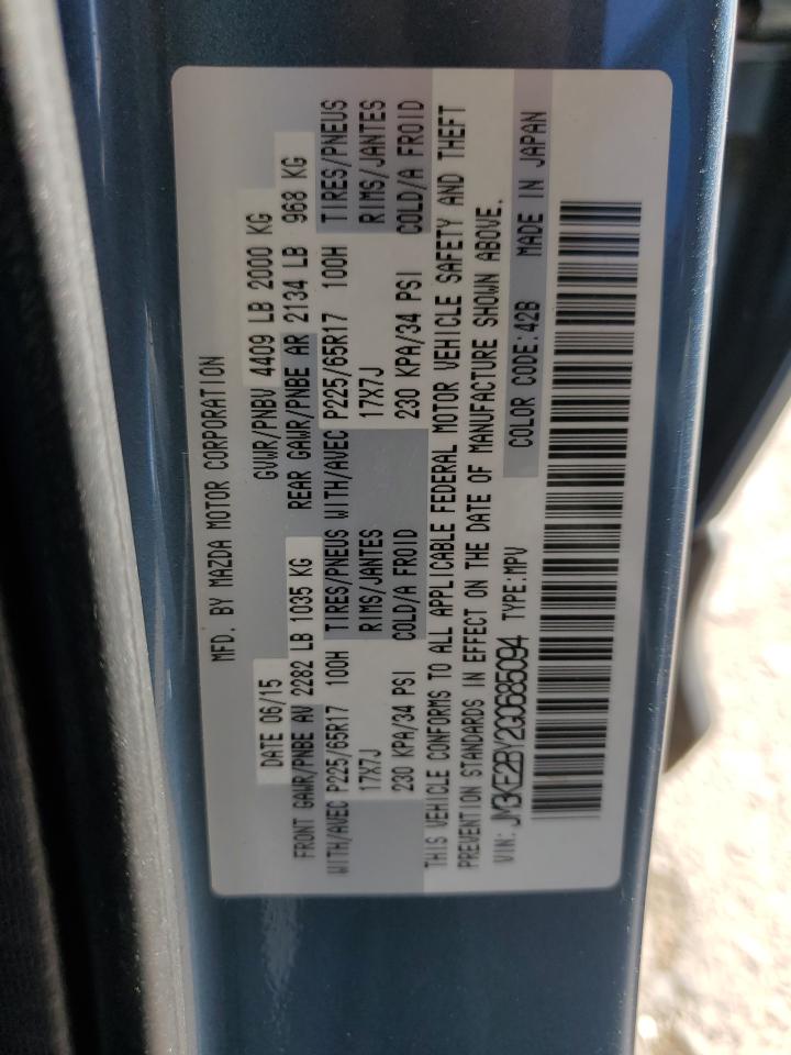 2016 Mazda CX-5 VIN JM3KE2BY2G0685094 Copart auction photo, front end / mechanical damage thumbnail 15