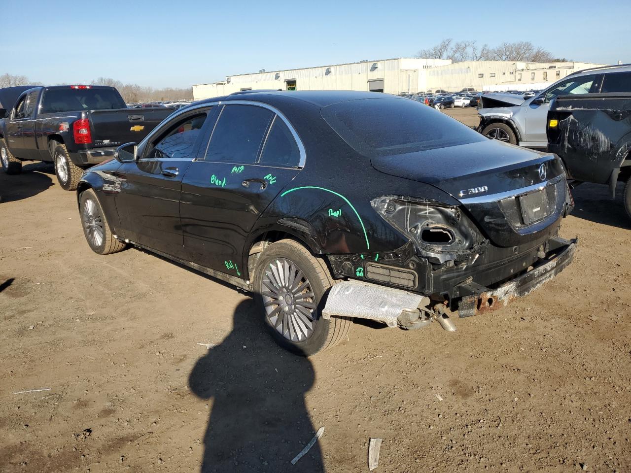 2016 Mercedes-Benz C-klasse VIN 55SWF4KB3GU126457 Copart auction photo, rear end damage thumbnail 2